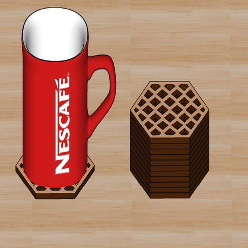 طرح قالب زیرلیوانی چوبی برش لیزری - laser cut wood coffee coaster template - برای دستگاه CNC چوب و لیزر (سی ان سی)
