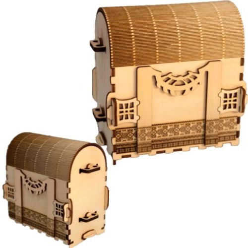 طرح جعبه جواهرات چوبی سه بعدی برش لیزری - laser cut wooden 3d puzzle jewelry box design ve - برای دستگاه CNC چوب و لیزر (سی ان سی)