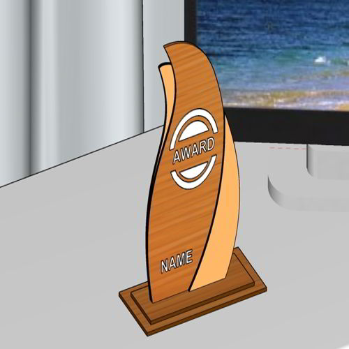 طرح برش لیزری چوبی جایزه تقدیر جایزه - laser cut wooden appreciation award trophy ve - برای دستگاه CNC چوب و لیزر (سی ان سی)