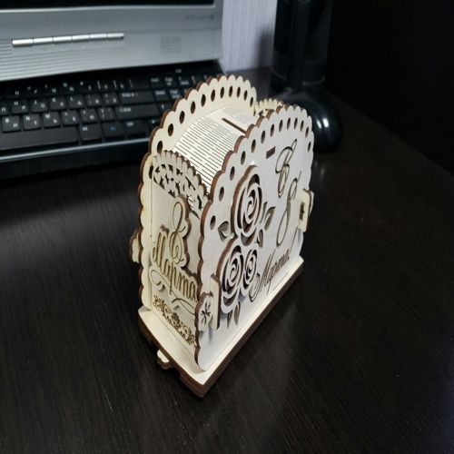 طرح بانک چوبی برش لیزری برای 8 مارس - laser cut wooden bank for march 8 ve - برای دستگاه CNC چوب و لیزر (سی ان سی)