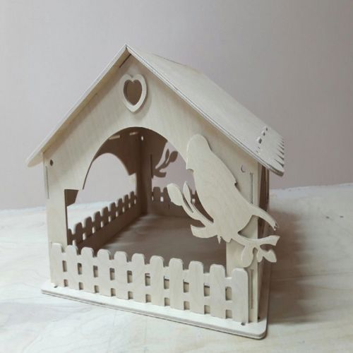 طرح خانه پرنده چوبی برش لیزری - laser cut wooden bird house ve - برای دستگاه CNC چوب و لیزر (سی ان سی)