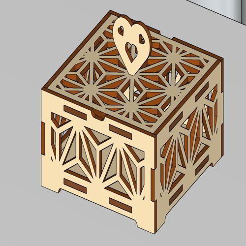 طرح جعبه چوبی برش لیزری جعبه جواهرات کوچک جعبه لوازم آرایش جعبه هدیه - laser cut wooden box mini jewelry box makeup box gift box - برای دستگاه CNC چوب و لیزر (سی ان سی)