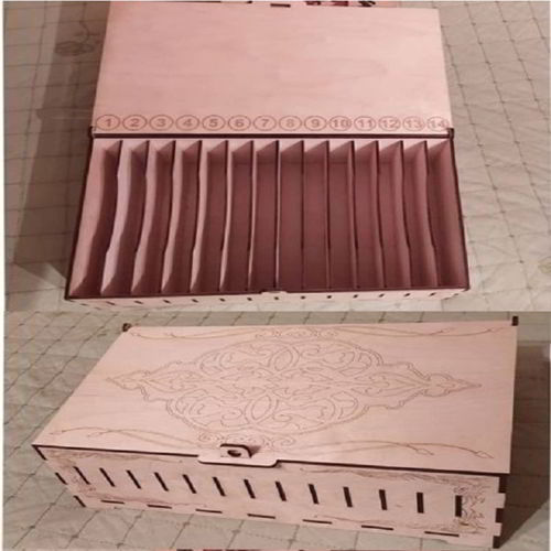 طرح جعبه چوبی برش لیزری با سلول - laser cut wooden box with cells ve - برای دستگاه CNC چوب و لیزر (سی ان سی)
