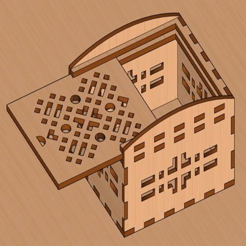 طرح جعبه چوبی برش لیزری با درب تزئینی جعبه جواهرات کادو - laser cut wooden box with lid decorative gift jewelry box ve - برای دستگاه CNC چوب و لیزر (سی ان سی)