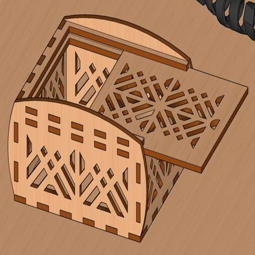 طرح جعبه چوبی برش لیزری با درب کشویی تزئینی جعبه جواهرات - laser cut wooden box with sliding lid decorative gift jewelry box ve - برای دستگاه CNC چوب و لیزر (سی ان سی)