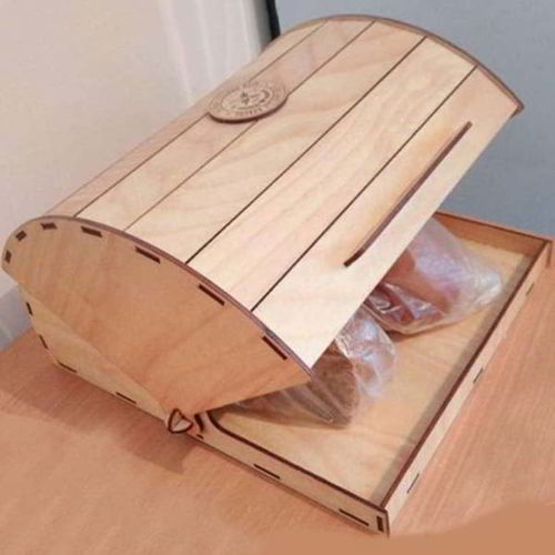 طرح جعبه نان چوبی برش لیزری جعبه نگهداری آشپزخانه هنر قاب - laser cut wooden bread box storage box kitchen art ve - برای دستگاه CNC چوب و لیزر (سی ان سی)
