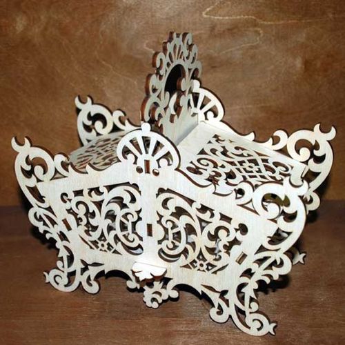 طرح برش لیزری چوبی ظرف آبنبات کاسه سبد 6mm - laser cut wooden candy dish candy bowl basket 6mm ve - برای دستگاه CNC چوب و لیزر (سی ان سی)
