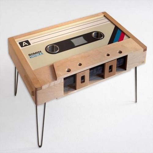طرح برش لیزری نوار کاست چوبی میز قهوه - laser cut wooden cassette tape coffee table ve - برای دستگاه CNC چوب و لیزر (سی ان سی)