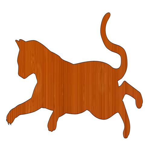 طرح برش لیزری گربه چوبی در حال دویدن برش - laser cut wooden cat running cutout ve - برای دستگاه CNC چوب و لیزر (سی ان سی)