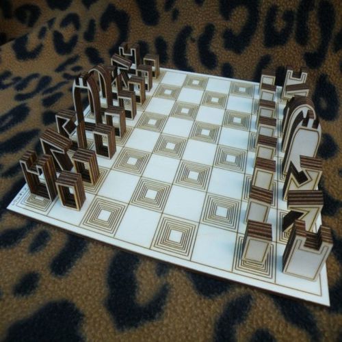 طرح مجموعه های شطرنج چوبی برش لیزری - laser cut wooden chess sets ve - برای دستگاه CNC چوب و لیزر (سی ان سی)