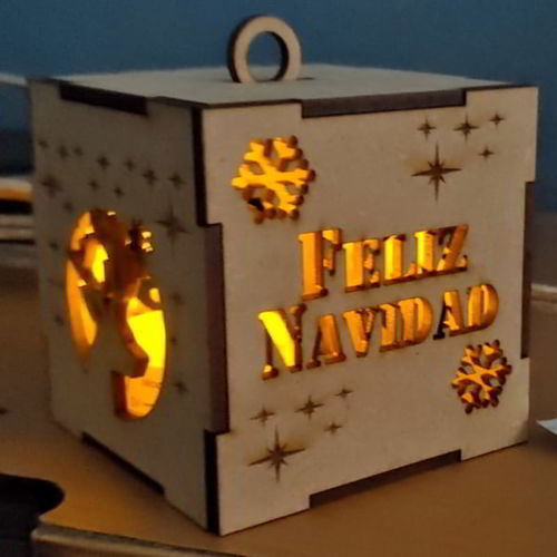 طرح جعبه چراغ کریسمس چوبی برش لیزری - laser cut wooden christmas lamp box - برای دستگاه CNC چوب و لیزر (سی ان سی)
