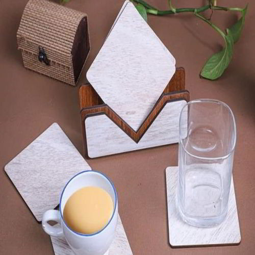 طرح مجموعه زیرلیوانی چوبی برش لیزری با پایه پایه - laser cut wooden coaster set with holder ve - برای دستگاه CNC چوب و لیزر (سی ان سی)