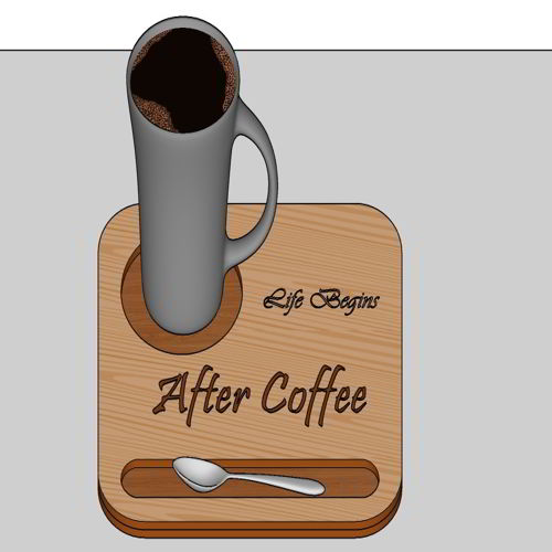 طرح سینی سازمان دهکده قهوه برش لیزری برای دفتر - laser cut wooden coffee organizer tray for office ve - برای دستگاه CNC چوب و لیزر (سی ان سی)