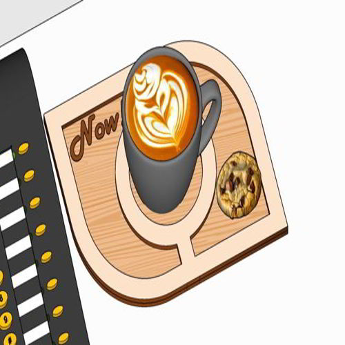 طرح سینی چوبی برش خورده شده با لیزر - laser cut wooden coffee organizer tray ve - برای دستگاه CNC چوب و لیزر (سی ان سی)