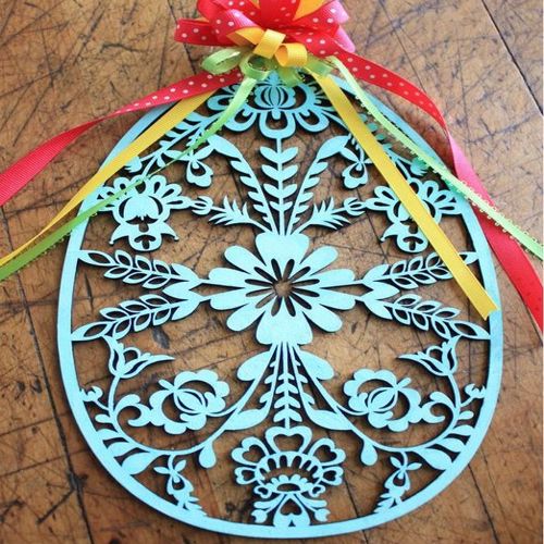 طرح برش لیزری چوبی تزئینی تخم مرغ عید عید عید عید - laser cut wooden decorative easter egg - برای دستگاه CNC چوب و لیزر (سی ان سی)