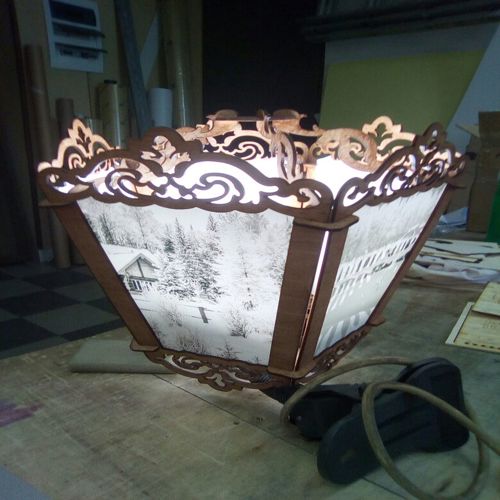 طرح لامپ چوبی تزئینی برش لیزری - laser cut wooden decorative lamp ve - برای دستگاه CNC چوب و لیزر (سی ان سی)
