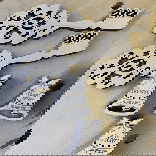 طرح کلید دکوراسیون چوبی برش لیزری سال عمده - laser cut wooden decor key with year ve - برای دستگاه CNC چوب و لیزر (سی ان سی)