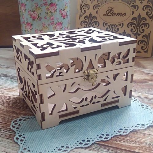 طرح جعبه حلقه دکور چوبی برش لیزری 4 میلی‌متر قاب - laser cut wooden decor ring box 4mm ve - برای دستگاه CNC چوب و لیزر (سی ان سی)