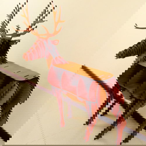 طرح میز نمایش قفسه شیشه برش لیزری چوبی میز - laser cut wooden deer stand table display shelf ve - برای دستگاه CNC چوب و لیزر (سی ان سی)