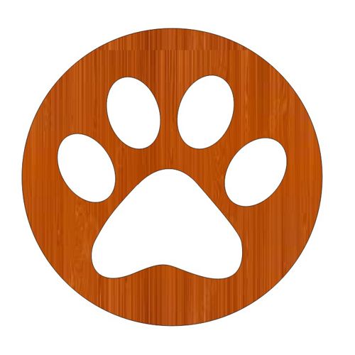 طرح پنجه سگ چوبی برش لیزری در دایره - laser cut wooden dog paw in circle ve - برای دستگاه CNC چوب و لیزر (سی ان سی)