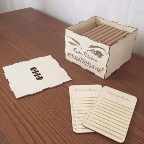 طرح جعبه مژه چوبی برش لیزری جعبه جواهرات سازماندهنده جعبه - laser cut wooden eyelash box jewelry organizer box ve - برای دستگاه CNC چوب و لیزر (سی ان سی)