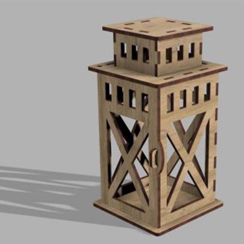 طرح چراغ قوه چوبی برش لیزری شمعدان چراغ خواب لامپ - laser cut wooden flashlight candlestick night light lamp - برای دستگاه CNC چوب و لیزر (سی ان سی)