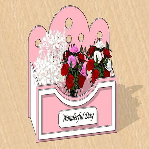 طرح جعبه گل چوبی برش لیزری، سبد هدیه، - laser cut wooden flower box gift basket ve - برای دستگاه CNC چوب و لیزر (سی ان سی)