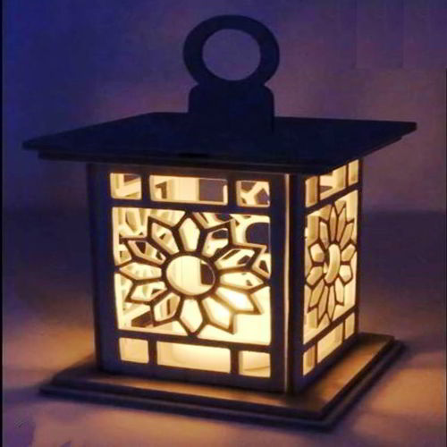 طرح چراغ گل چوبی برش لیزری گل - laser cut wooden flower lamp ve - برای دستگاه CNC چوب و لیزر (سی ان سی)