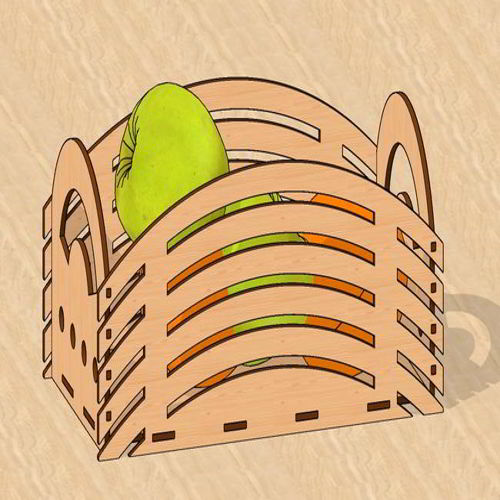 طرح سبد هدیه میوه چوبی برش لیزری - laser cut wooden fruit gift basket ve - برای دستگاه CNC چوب و لیزر (سی ان سی)