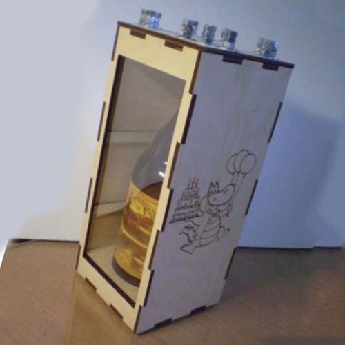 طرح جعبه کادو چوبی برش لیزری جعبه بطری نوشیدنی جعبه سازماندهنده - laser cut wooden gift box drink bottle organizer box ve - برای دستگاه CNC چوب و لیزر (سی ان سی)