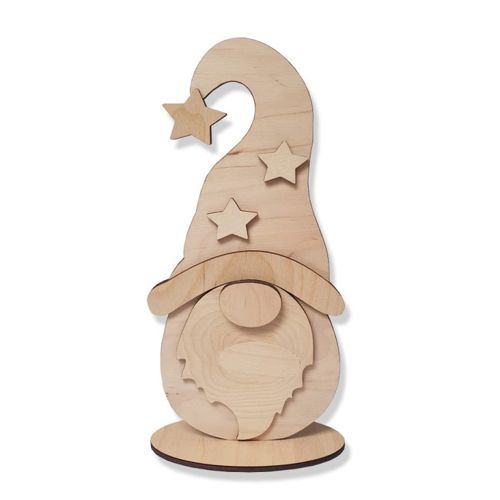 طرح برش لیزری چوبی گنوم تزئینی - laser cut wooden gnome decoration ve - برای دستگاه CNC چوب و لیزر (سی ان سی)