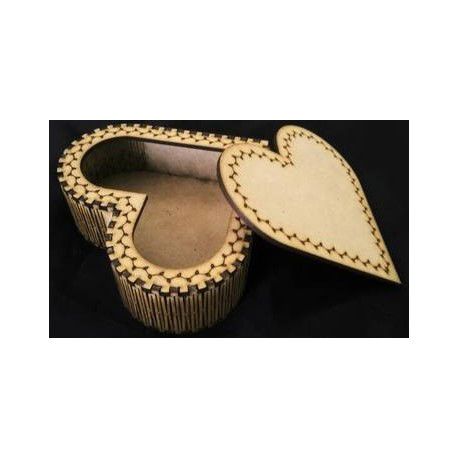 طرح جعبه چوبی شکل قلب برش لیزری - laser cut wooden heart shape box - برای دستگاه CNC چوب و لیزر (سی ان سی)