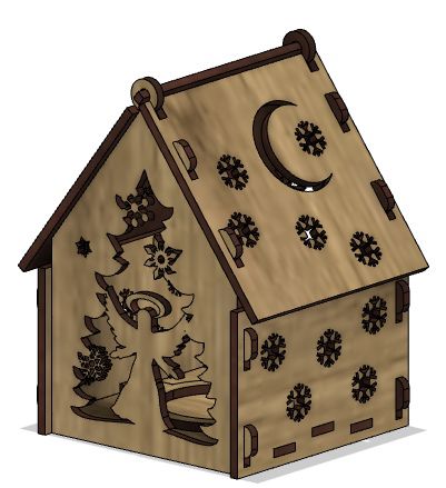 طرح مدل خانه چوبی برش لیزری - lasercut wooden house model ve - برای دستگاه CNC چوب و لیزر (سی ان سی)
