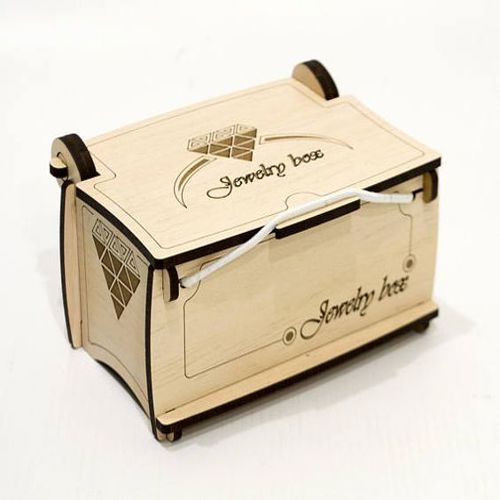 طرح جعبه جواهرات چوبی برش لیزری با درب قالب - laser cut wooden jewelry box with lid template ve - برای دستگاه CNC چوب و لیزر (سی ان سی)