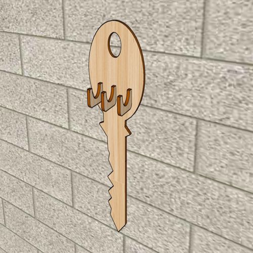 طرح جاکلیدی چوبی برش لیزری برای خانه جاکلیدی چوبی طرح چوب قاب - laser cut wooden key holder for home wood key shape holder - برای دستگاه CNC چوب و لیزر (سی ان سی)