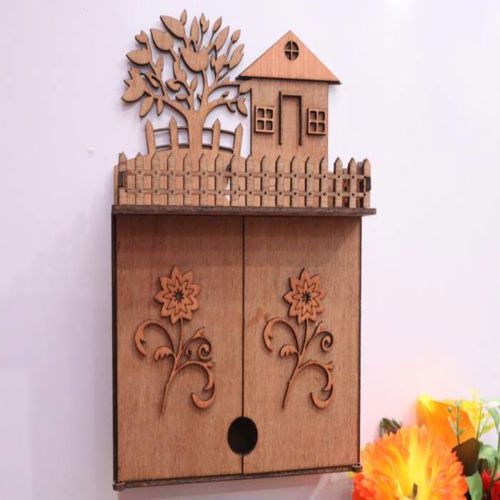 طرح جعبه جا کلیدی چوبی برش خورده با لیزر 3mm - laser cut wooden key storage cabinet key holder box 3mm ve - برای دستگاه CNC چوب و لیزر (سی ان سی)