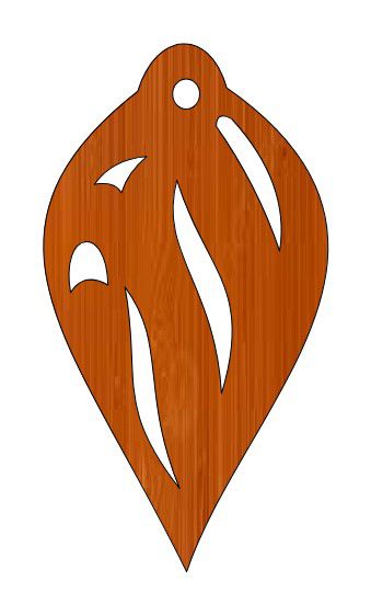طرح آویز تزئینی برگ چوبی برش لیزری - laser cut wooden leaf decoration locket ve - برای دستگاه CNC چوب و لیزر (سی ان سی)