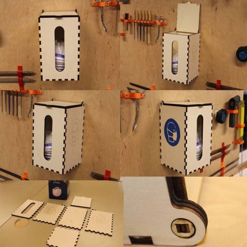 طرح جعبه ابزار برش لیزری چوبی ماسک سازماندهنده - laser cut wooden mask organizer tools box ve - برای دستگاه CNC چوب و لیزر (سی ان سی)