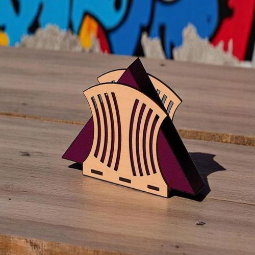 طرح برش لیزری چوبی دستمال کاغذی جای گیر استند نگهدارنده دستمال - laser cut wooden napkin display holder tissue stand holder ve - برای دستگاه CNC چوب و لیزر (سی ان سی)