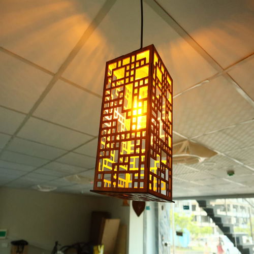 طرح چراغ آویز چوبی برش لیزری لامپ - laser cut wooden pendant light hanging lamp - برای دستگاه CNC چوب و لیزر (سی ان سی)