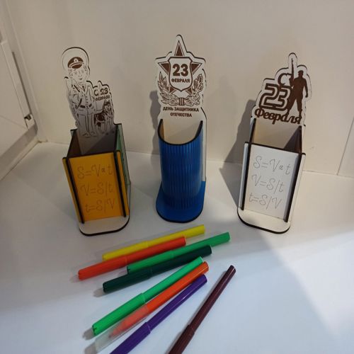 طرح جا قلمی چوبی برش لیزری میز مداد پایه - laser cut wooden pen holder desk pencil stand ve - برای دستگاه CNC چوب و لیزر (سی ان سی)