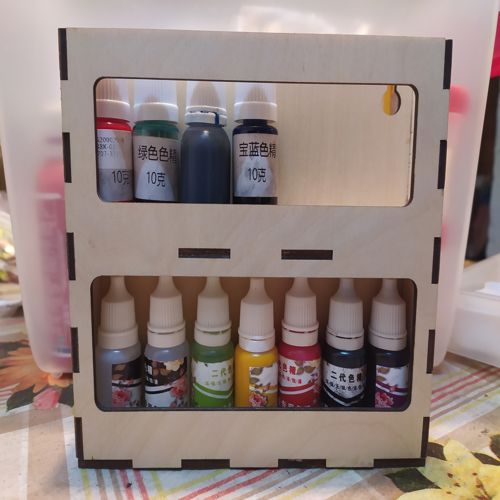طرح laser-cut-wooden-pigment-paint-resin-bottle-jar-rack-organizer-wall-mounted-storage-shelf-ve