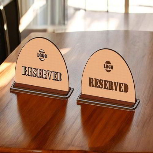 طرح تابلوی میز رزرو شده چوبی برش لیزری برای رستوران‌ها و بارها () - laser cut wooden reserved table sign for restaurants bars ve - برای دستگاه CNC چوب و لیزر (سی ان سی)