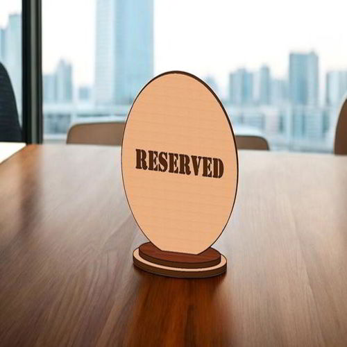 طرح میز رزرو شده چوبی رستوران برش لیزری علامت - laser cut wooden restaurant reserved table sign ve - برای دستگاه CNC چوب و لیزر (سی ان سی)