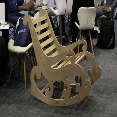 طرح صندلی گهواره‌ای چوبی برش لیزری هزینه - laser cut wooden rocking chair - برای دستگاه CNC چوب و لیزر (سی ان سی)