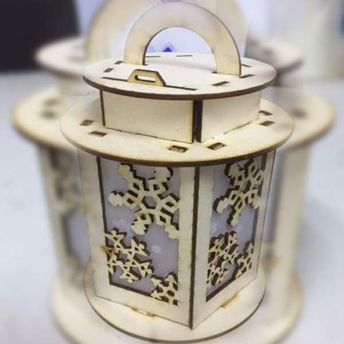 طرح الگوی فانوس برش خورده چوبی برش لیزری طرح - laser cut wooden snowflake pattern lantern template ve - برای دستگاه CNC چوب و لیزر (سی ان سی)