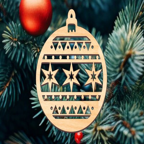 طرح برش لیزری چوبی دانه‌های برف بابلس تزئینات کریسمس زیورآلات - laser cut wooden snowflakes bauble christmas decorations ornament ve - برای دستگاه CNC چوب و لیزر (سی ان سی)