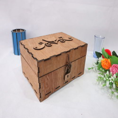 طرح جعبه نگهداری چوبی برش لیزری میلی متر - laser cut wooden storage box 3mm ve - برای دستگاه CNC چوب و لیزر (سی ان سی)