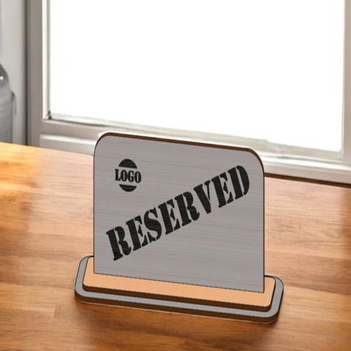 طرح میز چوبی برش لیزری علامت رزرو شده - laser cut wooden tabletop reserved sign ve - برای دستگاه CNC چوب و لیزر (سی ان سی)