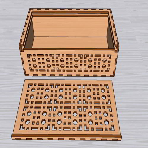 طرح جعبه چوبی منحصربه‌فرد با درب تزئینی جعبه جواهرات - laser cut wooden unique box with lid decorative jewelry box ve - برای دستگاه CNC چوب و لیزر (سی ان سی)
